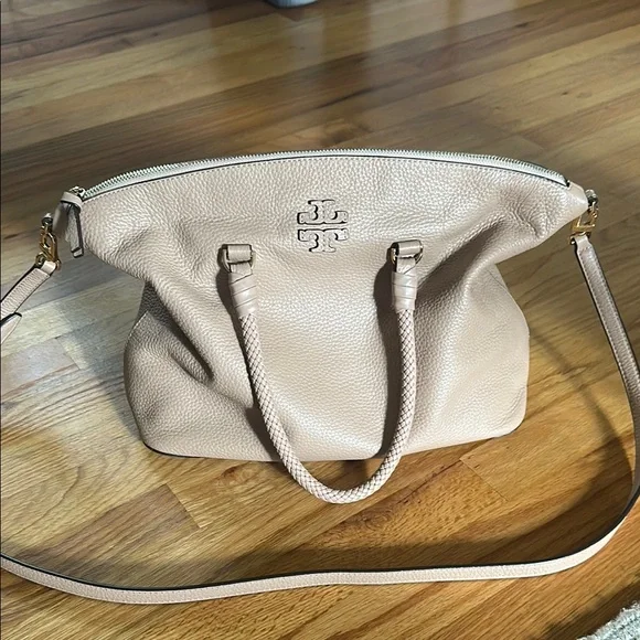 Tory Burch Tan/pink Shoulder Bag with Gold Hardware